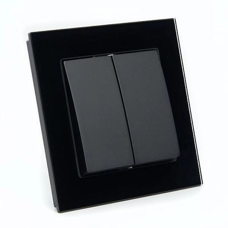 Выключатель электрический 2-клавишный 250В, 10А, серия Катрин, GLS10-7004-05, черный в сборе  39506 в наличии по выгодной цене. Краснодар. ЮГКАБЕЛЬ.