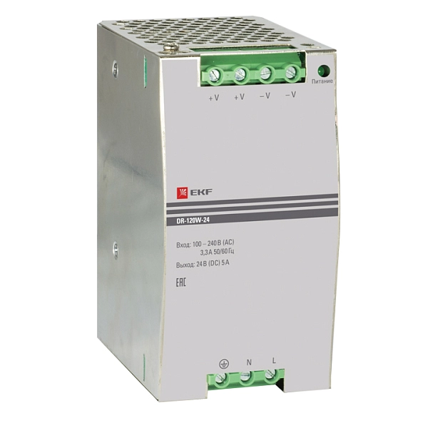 Блок питания 24В DR-120W-24 EKF PROxima dr-120w-24 в каталоге ЮгКабель