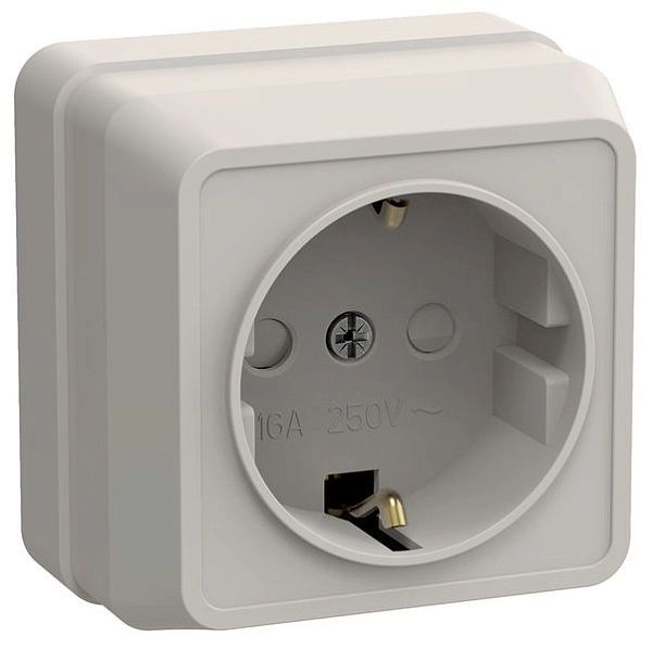 Розетка ОП 1-м с з/к с з/ш (кремовый) Октава ERO14-K33-16-DC Розетка ОП 1-м с з/к с з/ш (кремовый) Октава ERO14-K33-16-DC в каталоге ЮгКабель