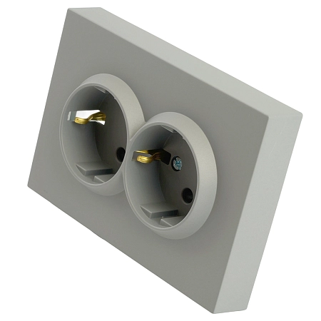 Розетка СП 2-м с з/к с шторк. (платиново-серый) soft touch Эмили RST16-5114-10 49960 в наличии по выгодной цене. Краснодар. ЮГКАБЕЛЬ.