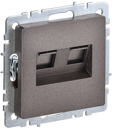 BRITE Роз. двойная RJ11 RJ45 кат.5E РК/Т12-БрТБ бр. IEK BR-KT20-O-1-K45