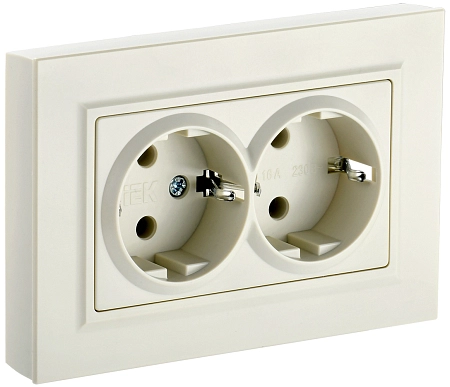 BRITE Роз. 2-я с з/к/ш 16А в сб. РСш12-3-БрКр беж. IEK BR-R24-16-K10-F