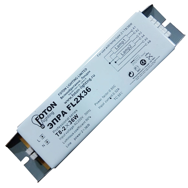 ЭПРА 2х36Вт Т8/G13 (180х40х30) (FL, S148) 604002 в каталоге ЮгКабель