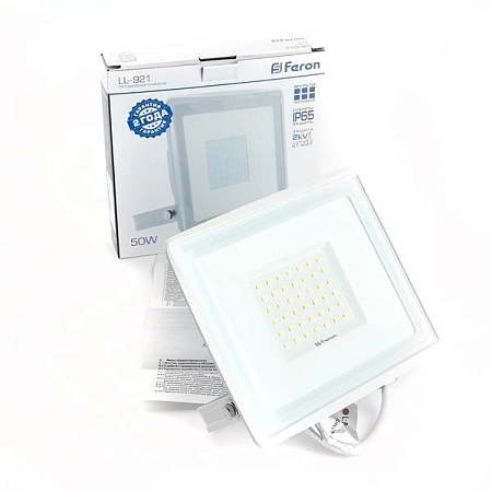 Прожектор светодиодный 50W/230V 6400К 4000Лм IP65 (LL-921) 175х137х28 белый 29498 - купить по низкой цене в Краснодаре | ЮгКабель