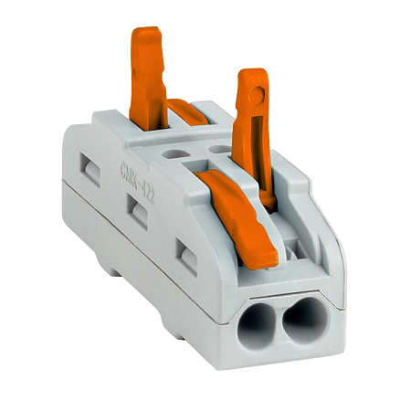 Строительно-монтажная клемма СМК 222-422 проходная 2 полюса 0,08-4мм2 (25шт.) EKF PROxima plc-smk-422 - купить по низкой цене в Краснодаре | ЮгКабель