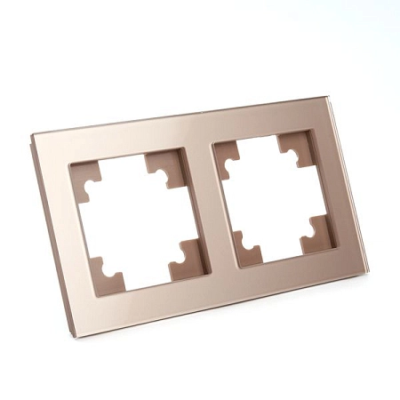 Рамка горизонтальная 2-местная, стекло серия Катрин, GFR00-7002-02, шампань 39528 в наличии по выгодной цене. Краснодар. ЮГКАБЕЛЬ.