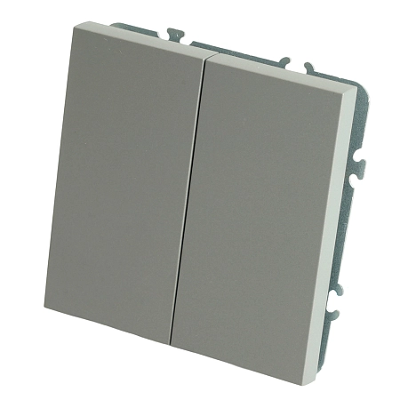Выключатель СП 2-м механизм (платиново-серый) soft touch Эмили RSW10-5104-10 49944