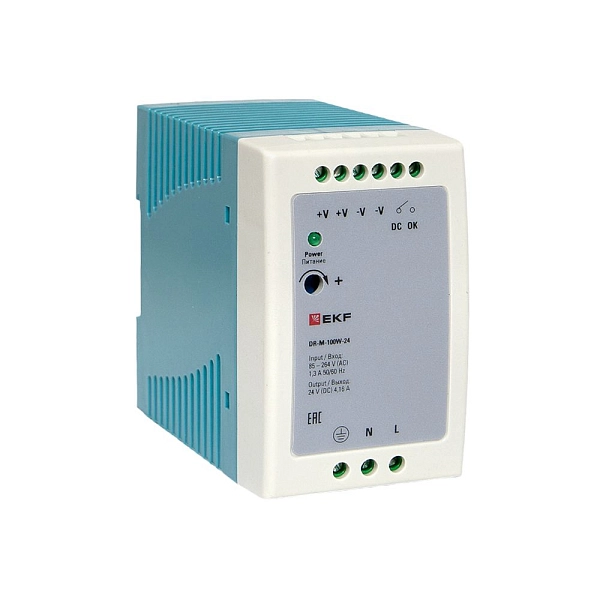 Блок питания на дин рейку 100 Вт, 220 В AC /24 В DC DR-M-100W-24 в каталоге ЮгКабель