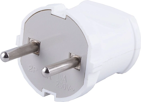 Вилка без з/к 10A белый (прямой) 32855 в наличии по выгодной цене. Краснодар. ЮГКАБЕЛЬ.