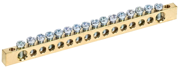 Шина PEN "земля-ноль" 6х9мм 16/2 (16групп/крепеж по краям) YNN11-16-100 Шина PEN "земля-ноль" 6х9мм 16/2 (16групп/крепеж по краям) YNN11-16-100 в каталоге ЮгКабель