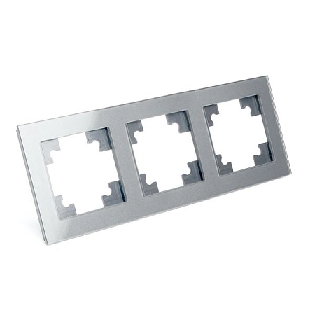 рамка горизонтальная 3-местная, стекло серия катрин, gfr00-7003-03, серебро 39533 - купить по низким ценам в Краснодаре Рамка горизонтальная 3-местная, стекло серия Катрин, GFR00-7003-03, серебро 39533 в наличии по выгодной цене. Краснодар. ЮГКАБЕЛЬ.