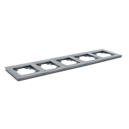 Рамка горизонтальная 5-местная, стекло серия Катрин, GFR00-7005-06, графит 39642 в наличии по выгодной цене. Краснодар. ЮГКАБЕЛЬ.