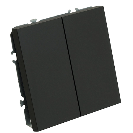 Выключатель СП 2-м механизм (черный уголь) soft touch Эмили RSW10-5104-05 49840
