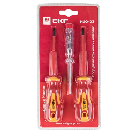 Набор диэлектрических отверток НИО-03 EKF Master ndo-03 - купить по низкой цене в Краснодаре | ЮгКабель