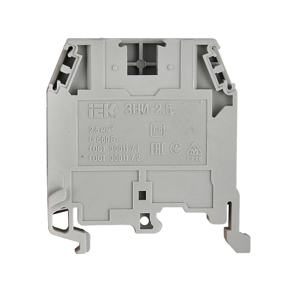 Зажим на DIN-рейку  2,5 мм2 24А серый 37160 в каталоге ЮгКабель
