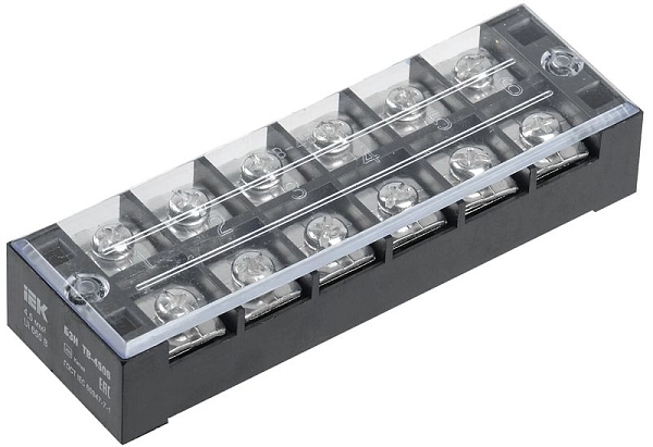 Блок зажимов  4,5 мм2  45A 6 клеммных пар БЗН ТВ-4506 ИЭК YZN41-06-004-K02 Блок зажимов  4,5 мм2  45A 6 клеммных пар БЗН ТВ-4506 ИЭК YZN41-06-004-K02 в каталоге ЮгКабель