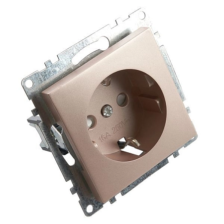 Розетка 1-местная с защитной шторкой с/з (механизм), 250В, 16А, серия Катрин, GLS16-7110-02, шампань 39596 в наличии по выгодной цене. Краснодар. ЮГКАБЕЛЬ.