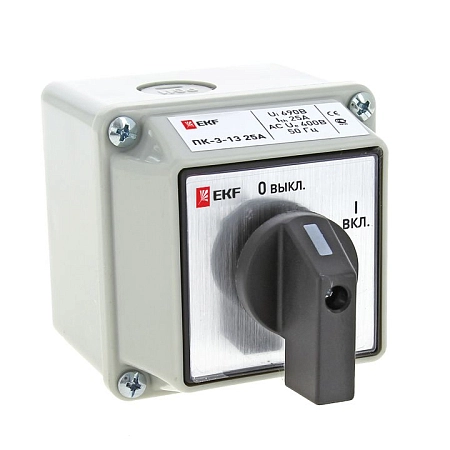Переключатель кулачковый ПК-3-13 40А 3P "ВКЛ-ВЫКЛ" IP54 EKF PROxima pk-3-13-40