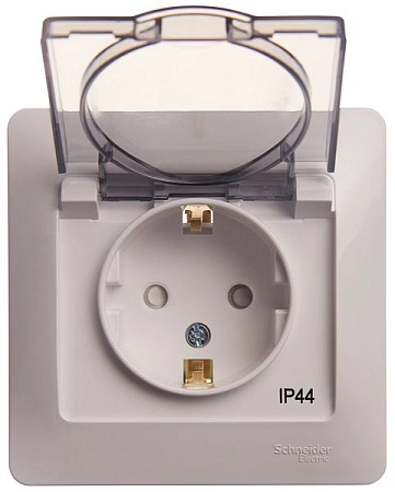 Розетка СП 1-м c з/к со шторк. с крышкой IP44 в сборе (белый) Glossa GSL000148 в наличии по выгодной цене. Краснодар. ЮГКАБЕЛЬ.