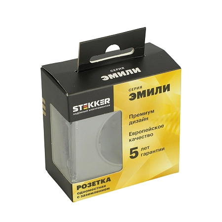 Розетка СП 1-м с з/к с шторк. механизм (платиново-серый) soft touch Эмили RST16-5110-10 49958 в наличии по выгодной цене. Краснодар. ЮГКАБЕЛЬ.