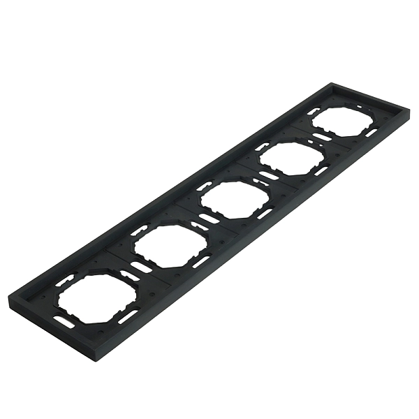 Рамка 5-местная (черный уголь) soft touch Эмили 49862 в каталоге ЮгКабель