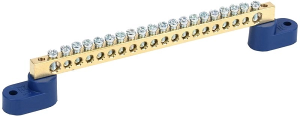 Шина "N" нулевая на двух угловых изол (20 групп) ШНИ-6х9-20-У2-С YNN10-69-20C2-K07 в каталоге ЮгКабель