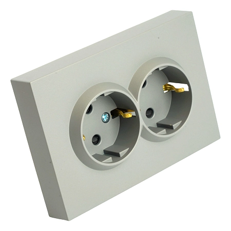 Розетка СП 2-м с з/к с шторк. (платиново-серый) soft touch Эмили RST16-5114-10 49960 в наличии по выгодной цене. Краснодар. ЮГКАБЕЛЬ.