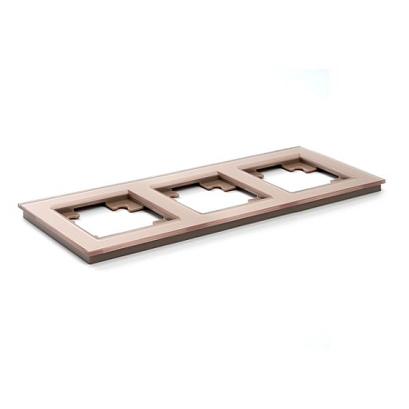 Рамка горизонтальная 3-местная, стекло серия Катрин, GFR00-7003-02, шампань 39529 в наличии по выгодной цене. Краснодар. ЮГКАБЕЛЬ.