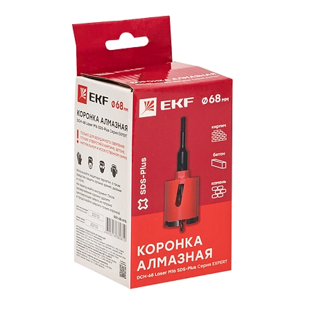 Коронка алмазная DCH-68 Laser M16 SDS-Plus EKF Expert dch-68-m16 - купить по низкой цене в Краснодаре | ЮгКабель