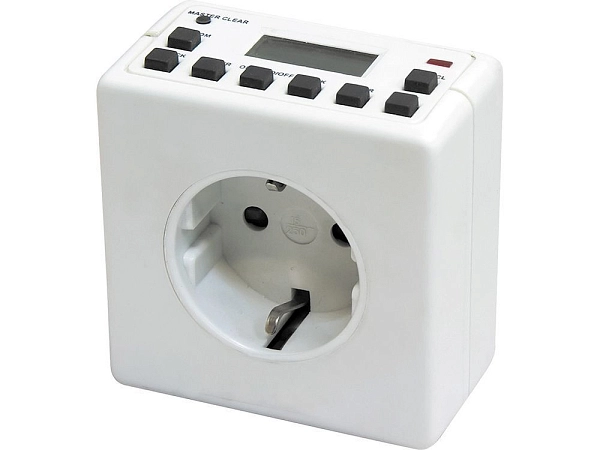 Таймер розетка 1-м с з/к, 16А 3500Вт недельный (шаг 1 мин.) IP20 ТМ21 эл. 10 прог. 23215 в каталоге ЮгКабель