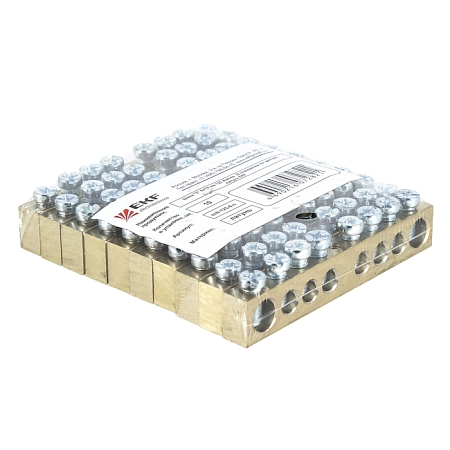 Шина PEN "земля-ноль" 8х12мм 10 отверстий латунь крепеж по центру EKF PROxima sn0-125-10-c - купить по низкой цене в Краснодаре | ЮгКабель