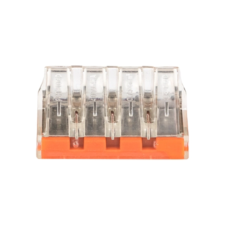 Клемма миниатюрная 4х2,5-6 (с пастой) линейное расположение контактов (4шт/уп.) plc-smk-773-174r - купить по низкой цене в Краснодаре | ЮгКабель