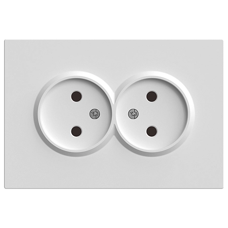 Розетка СП 2-м без з/к с шторк. (белый фарфор) soft touch Эмили RST16-5116-01 49877