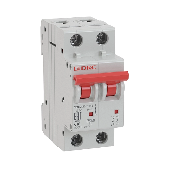 Выкл. автомат. 2Р С10А 6кА (YON MD63) MD63-2C10-6 в каталоге ЮгКабель