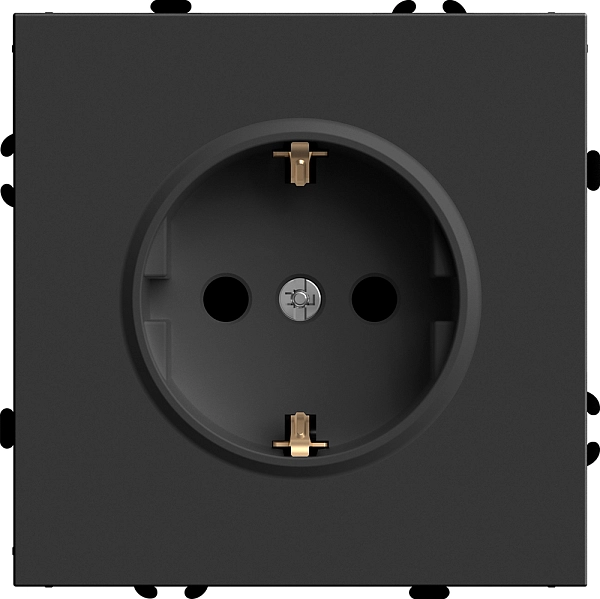 Розетка СП 1-м с з/к с шторк. механизм (черный уголь) soft touch Эмили RST16-5110-05 49854 в каталоге ЮгКабель