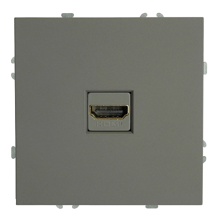 Розетка СП HDMI 2.0 Type A механизм (платиново-серый) soft touch Эмили RST00-5118-10 50170
