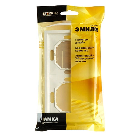 Рамка 2-местная (белый фарфор) soft touch Эмили 49885 в наличии по выгодной цене. Краснодар. ЮГКАБЕЛЬ.