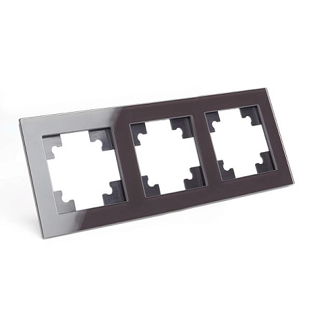Рамка горизонтальная 3-местная, стекло серия Катрин, GFR00-7003-04, шоколад 39537 в наличии по выгодной цене. Краснодар. ЮГКАБЕЛЬ.
