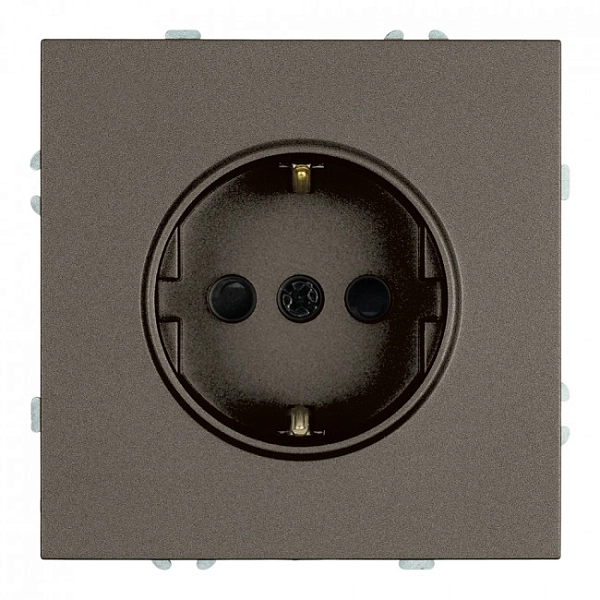 Розетка СП 1-м с з/к с шторк. механизм (антрацит) soft touch Эмили RST16-5110-09 49932 в каталоге ЮгКабель