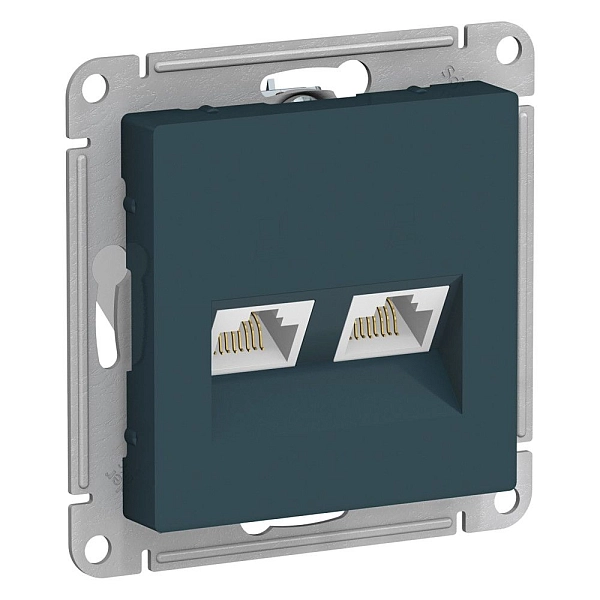 ATLASDESIGN РОЗЕТКА двойная компьютерная RJ45 RJ45, кат.5Е, механизм, ИЗУМРУД ATN000885 в каталоге ЮгКабель