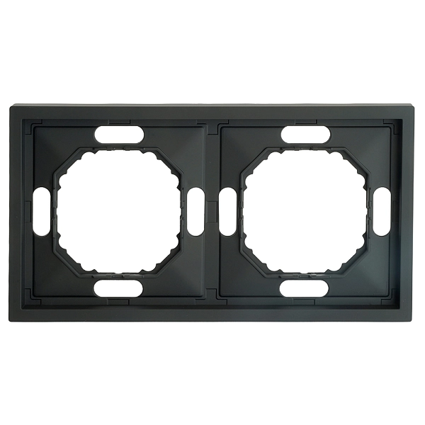 Рамка 2-местная (черный уголь) soft touch Эмили 49859 в каталоге ЮгКабель