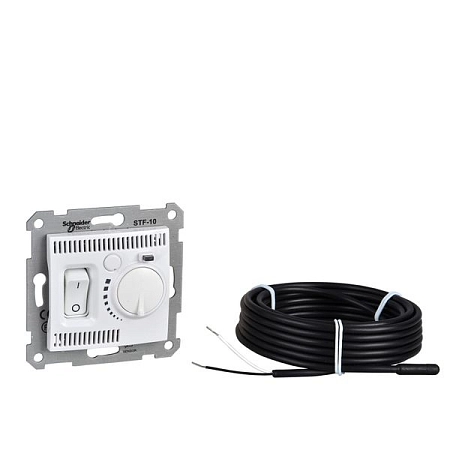 Терморегулятор СП 10А 2300Вт тепл.пол.(5-50*С) механизм (белый) Sedna  SDN6000321