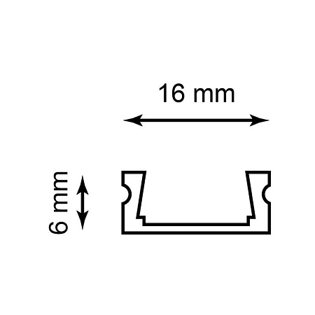 Профиль для LED-ленты накладной 2000х16х6 черный (2 заглушки, экран, 4 крепежа) CAB262 10371 - купить по низкой цене в Краснодаре | ЮгКабель