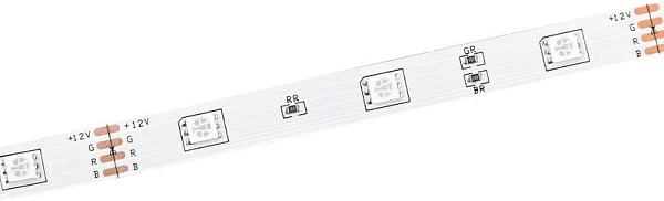 Лента светодиодная 10 мм 30 диодов 12V IP20 (RGB) 1м-7,2 W (5м) LSR2-3-030-20-3-05 в каталоге ЮгКабель