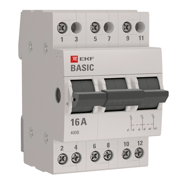 Переключатель 3P 16А  3 положения EKF Basic tps-3-16 Переключатель 3P 16А  3 положения EKF Basic tps-3-16 в каталоге ЮгКабель