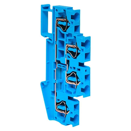 Колодка клеммная пружинная двойная JXB-ST-4 32А синяя EKF plc-jxb-st-4-4-2-blue