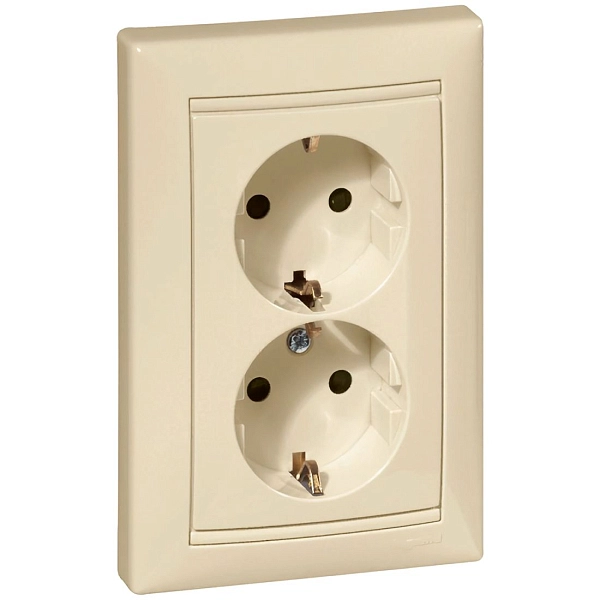 Розетка СП 2-м c з/к в сборе (слон. кость) Valena  774370 в каталоге ЮгКабель