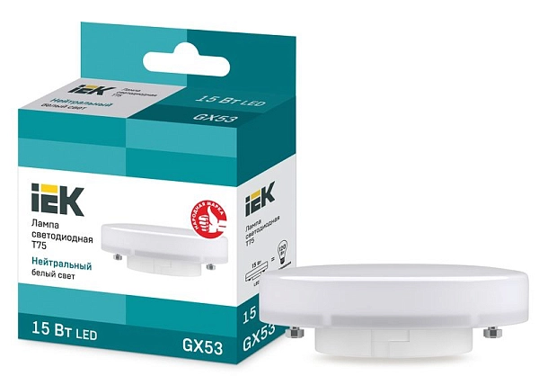 Лампа светодиод. LED 15W 4000К 1240Лм GX53 30т.ч. 220V (d74х29) (аналог 130W) LLE-T80-15-230-40-GX53 Лампа светодиод. LED 15W 4000К 1240Лм GX53 30т.ч. 220V (d74х29) (аналог 130W) LLE-T80-15-230-40-GX53 в каталоге ЮгКабель