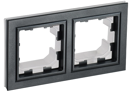 BRITE Рамка 2-мест. IP44 РУ-2-БрЧ-44 черн. IEK BR-M22-44-K02