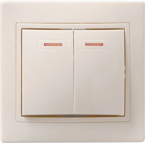 Выключатель СП 2-м в сборе с подсв. (кремовый) Кварта EVK21-K33-10-DM Выключатель СП 2-м в сборе с подсв. (кремовый) Кварта EVK21-K33-10-DM в каталоге ЮгКабель